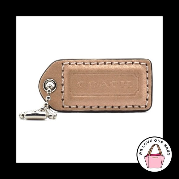 2" Y2K VINTAGE COACH Natural Light Saddle Leather Fob Bag Charm Keychain HangTag - Picture 1 of 1